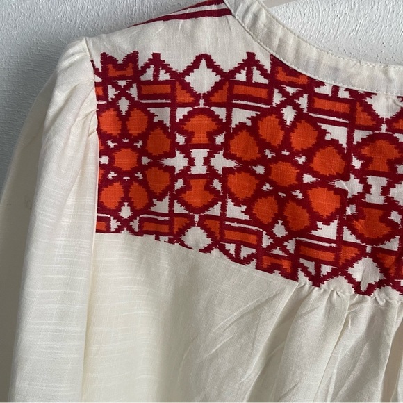 NEW Knox Rose Balloon Sleeve Peasant Boho Geo Print Hippie Cotton XXL - Picture 7 of 11